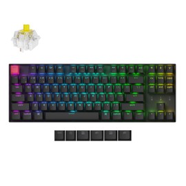 Keychron K8 Version 2 TKL Custom Wireless Mechanical Keyboard, QMK Programmable Bluetooth 5.2/Wired, RGB Backlit with Shine-Through PBT Keycaps, Super Banana Switch for Mac Windows Linux