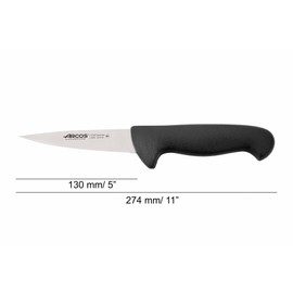 Arcos Cuchillo de 130 mm 2900 gama carnicero, hoja estrecha de 5-inch, color negro