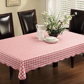 Picnic Table Cover Red Checkered Tablecloth Vinyl Checkered Rectangle Tablecloth Italian Gingham Style with 6 Free Tablecloth Clips Perfect for Dinning Room Table Size 60"*104"