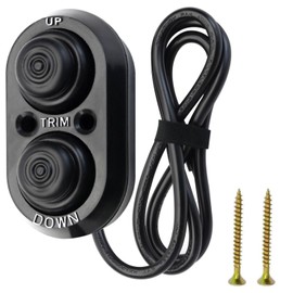 Boat Tilt Trim Switch Push Button Transom Outboard Remote Control Trim with IP67 Waterproof Suitable for Fishing Boats,Yachts,Ships, Black
