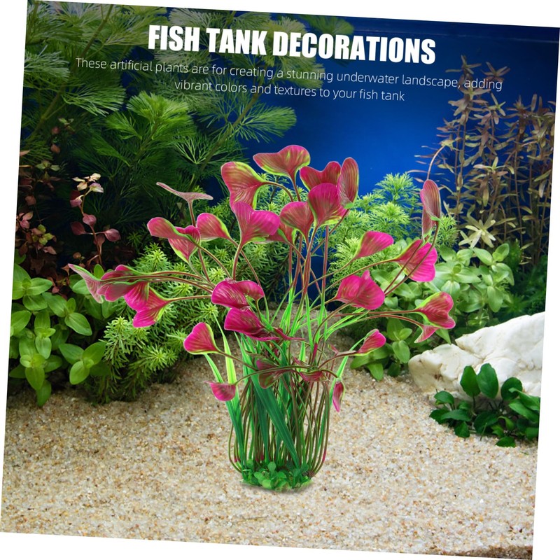 CORHAD Artificial Aquarium Plants 2 Pack Natural-Looking Fish Tank Decor