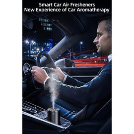 Smart Car Air Fresheners,car Cologne diffusers, 7 Colors Breathing Light,80ml Fragrance Lasts 6 Months,Portable USB Aromatherapy Diffuser for Car Accessories for Woman&Men, Diffusers for Home, Car