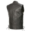 Mens SOA Leathe Club Style Vest W/Concealed Gun Pockets, Side