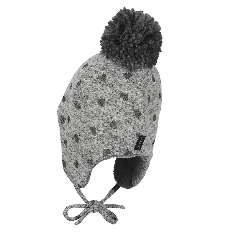 Sterntaler Inca Bobble Hat, Grey (smoke grey 566)