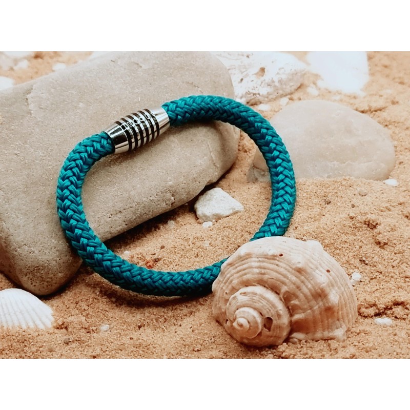 Bracelet "Aqua" made of colour-intensive paracord sailing rope with black