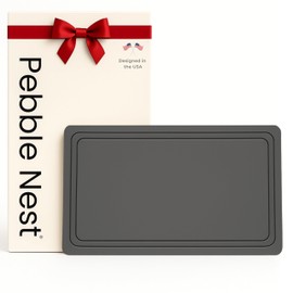 Pebble Nest Stone Bath Mat – Diatomaceous Earth Quick Drying Non-Slip Bathroom Mat – Super Absorbent Diatomite Shower Mat, Durable & Easy to Clean, Modern, 23.6" x 15.3", (Slate Grey - Linea)