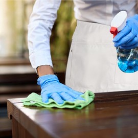 MIKI WELL Server Apron with 5 Pockets - Waterproof Resistant Waitress Waiter Waist Short Apron,Rice grey