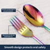 Knifes Forks Spoons Rainbow Silverware Set for 4，20-Piece Stainless Steel