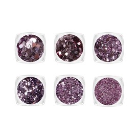 YOFASEN Pack of 6 Chunky Glitter Face Glitter Nail Art Accessories Glitter Crafts Sequins Mixed Set Cheeks Lips Makeup DIY Decor Sequins Purple