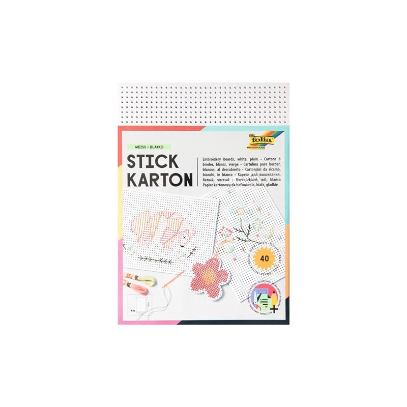Folia - Embroidery item, ideal for embroidery exercises, White