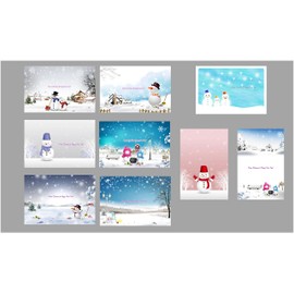 【Christmas Postcard Set of 9】"Merry Christmas & Happy New Year" Postcards / Cards / Postcards