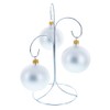 BestPysanky 3-Arm 3-Tier Silver Metal Ornament Stand Display 10.75 Inches