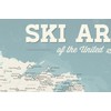 US Ski Resorts Map 24x36 Poster (Beige & Opal Blue)