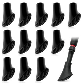 BNGXR Nordic Walking Poles Rubber Steps, Pack of 12 Rubber Buffer for Walking Poles, Nordic Walking Pads, Trekking Rubber Buffer Asphalt for All Common Hiking Poles, Gravel and Mountains Diameter of
