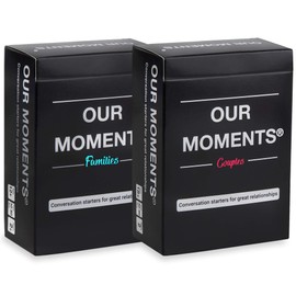 OUR MOMENTS All-Family Bundle: 200 Thought Provoking Conversation Starters for Couples and for Parent to Child/Grandparent to Grandchild Meaningful Communication - (2 Decks: Couples + Families)