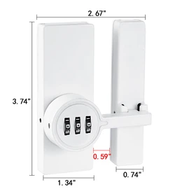 INIRET White 180 Degree Barn Door Lock,3 Digit Password Keyless,Mechanical Password Lock,Flip Latch with Combination,Protect Privacy,for Barn Door,Sliding Door,Windows,Cabinets,Garden,and Bathroom