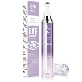 5% Caffeine Eye Cream for Dark Circles Under Treatment Eye Serum for Wrinkles Fine Lines, Retinol Under Cream for Puffiness and Bags with 360° Massage Roller-Ball