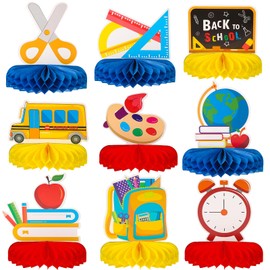 27pcs Centerpieces, 3D Back School Decorations Double-Sided Stand-Up Cards Decorations Welcome to School Table Decorations Start of School Party Supplies