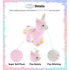 DolliBu Plush Pink Flying Llamacorn Stuffed Animal - Soft Plush Huggable Plush, Adorable Plush Toy, Cute Fantasy Animal Cuddle Gifts for Kids & Adults - 9.5" Inches