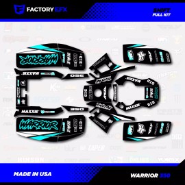 Factory EFX Black & Cyan Shift Racing Graphic kit fits Yamaha Warrior 350 87-04 Decals