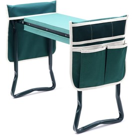Ohuhu Garden Kneeler and Seat Heavy Duty, Upgraded Gardening Stool with Thicker Wider EVA Foam Kneeling Pad Foldable Garden Bench with 2 Large Tools Pouches, Gardening Gifts for Women Mom Men Seniors