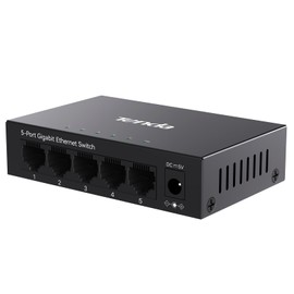 Tenda TEG1005D 5 Port Gigabit Switch, Unmanaged Ethernet Switch, Network Splitter with Traffic Optimization, Plug & Play, Fanless Metal Design Network Switch, Traffic Optimization(Black)