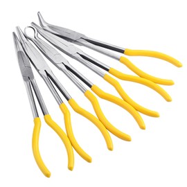 5 Packs 11 inch Long Needle Nose Pliers Set, long reach pliers, Precision and Durability for Professional Artisans, Electricians, and DIYers by GENHAKON