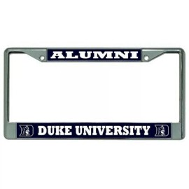 DUKE UNIVERSITY ALUMNI CHROME METAL USA MADE LICENSE PLATE FRAME