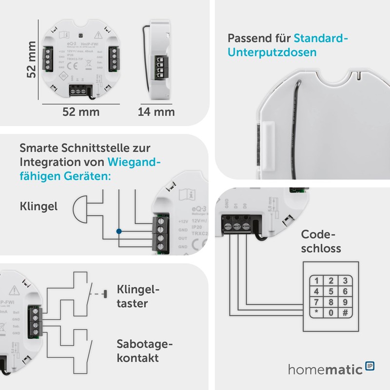 Homematic IP Smart Home Wiegand Interface, 155182A0