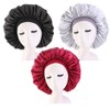 3 Pack Satin Silk Bonnet Sleep Cap Extra Large Jumbo