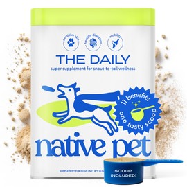 Native Pet Native Pet Dog Vitamins & Supplements - 60 Scoops - 11-in-1 Multivitamin for Dogs with 21 Supplements & Vitamins ?C Nutritious Food Topper Powder - Pet Health & Puppy Essentials - 60 Scoops