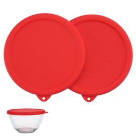 Viotiin Silicone Replacement Lids for Pyrex 7401-s 3-Cup Sculpted Glass & Tinted Glass Bowls Mixing Bowls, 2-Pack (Only Lid)