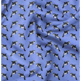 Soimoi Blue Heavy Canvas Fabric Dolphin Ocean Print Upholstery Fabric, Fabric for Home Accents Fabric by Yard 58 Inch Wide