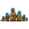 Matryoshka Babushka Russian Nesting Wooden Stacking Doll Giraffes in Africa
