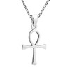 Egyptian Hieroglyph Ankh 925 Sterling Silver Pendant Necklace, Sterling Silver