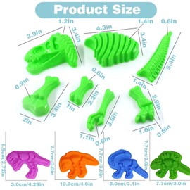 Yiklucg Unleash Creativity with 11 Unique Dinosaur Fossil Molds Dough Toys Dough Accessories Set.Ideal as a Gift for Kids Aged 3-4-8 Years