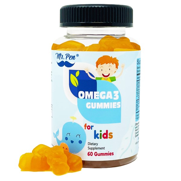 60 Gummies | 2 Months Supplies | Tasty Orange Flavor | 4+ Years | Omega-3 with EPA & DHA, Omega 3 for Kids, Omega 3 Gummies, Fish Oil Gummies, Omega-3 Fatty Acids Gummies