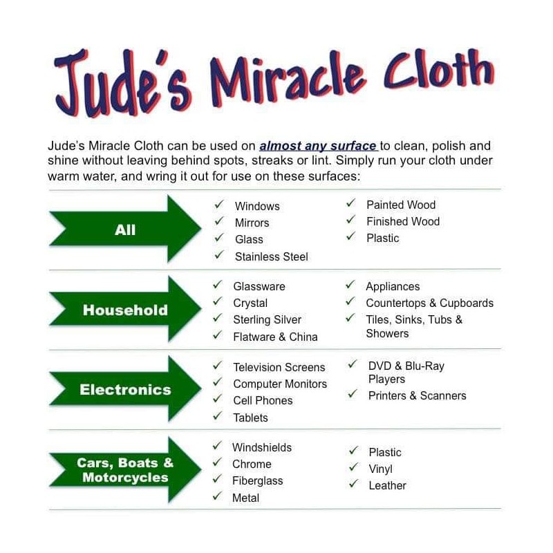 Jude's Miracle Cloth 3 Pack - White/Blue/Grey - Premium Smooth