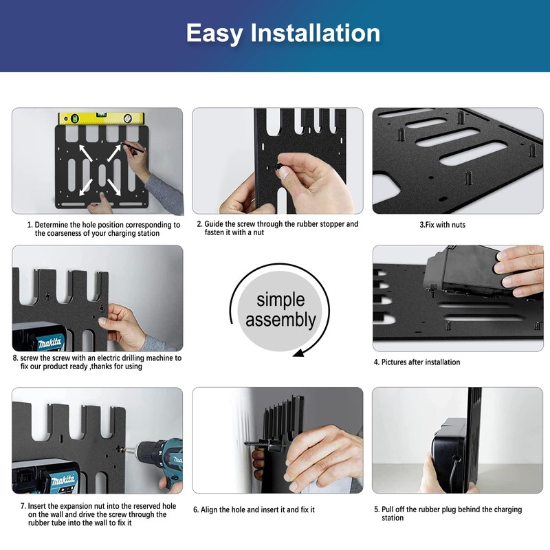 Riuog Wall Mount for Makita Battery Holders and Chargers Wall