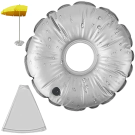 Hebterrka Pack of 1 Water Bag for Feather Flag Base, Foldable Flagpole Base, Round Weight Bag for Feather Flag Pole Base (17.7 inches - Grey)