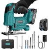 Cordless Jig Saw Compatible 21V Battery, Brushless Jigsaw Tool with