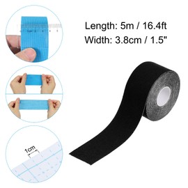 PATIKIL 16.4ft x 1.5 Inch Aerial Hoop Tape, Athletic Tape Adhesive Non-Slip Grip Tape Yoga Rig Sports Tape for Wrapping Exercises Gymnastics, Black
