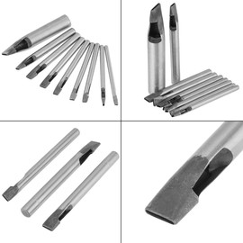 9 Pieces Leather Oval Shape Hole Punch Kit Cutter Belt Oval Hole Punch Flat Belt Punching Tool Leather Hollow Cutting Tool