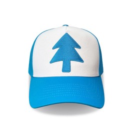 ZXRSJBL Dipper Blue Pine Tree Baseball Hat, Back Buckle Made of Cotton Fabric, Unisex Adult Trucker Hat, Embroidered Curved Baseball Cap for Adults, Blue/White Hat, blue