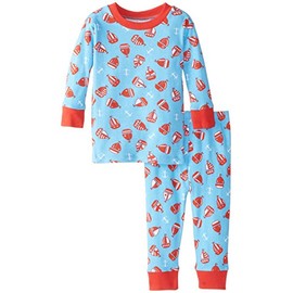 New Jammies Baby Boys' Organic Cotton Pajama Set Sailboats, Blue, 12 Months