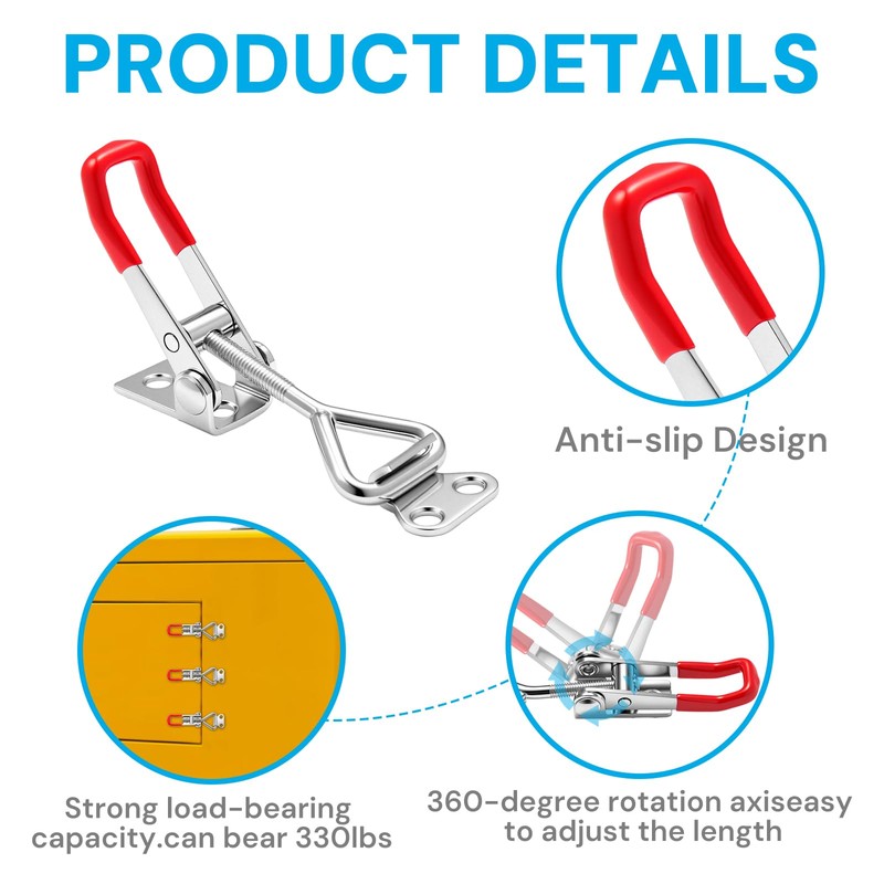 pwkauka 6 Pack Toggle Latch Clamp 4001, Adjustable Quick Release
