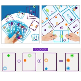 harayaa Overlapping Card Game Swish Toy Set Spatial Al Thinking Parents Child Interaction Toy for Family Black Purple
