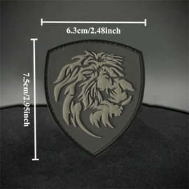 Tactical Lion Velcro Patch PVC Patch Morale Hook and Loop Backpack Hat Accessories Sticker for DIY Clothing Backpack Baseball Cap Uniform