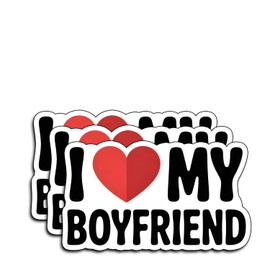 (3Pcs) I Love My Boyfriend Stickers Funny Sarcastic Quote Humor Motivational Inspirational Gifts Waterproof Vinyl Decals for Kindle Water Bottle Bumper Car Hard Hat Phone Laptop 3x1.9
