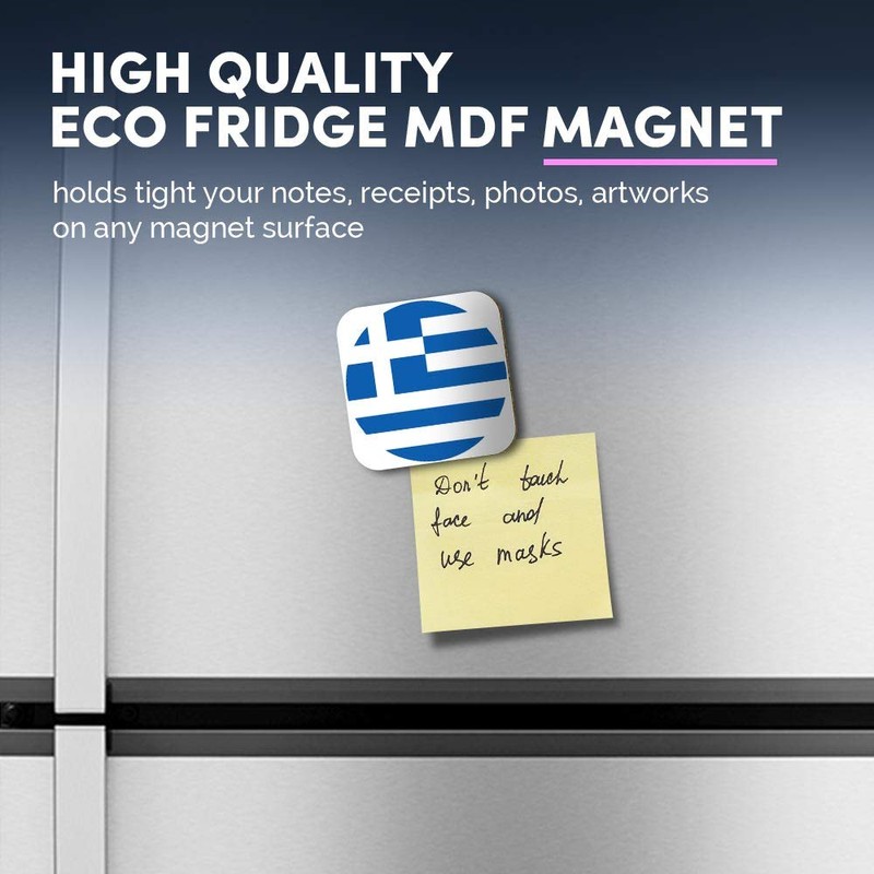 1 x Square MDF Fridge Magnet - Greece Greek Flag